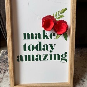 Inspirational Wall Art with Red Flowers